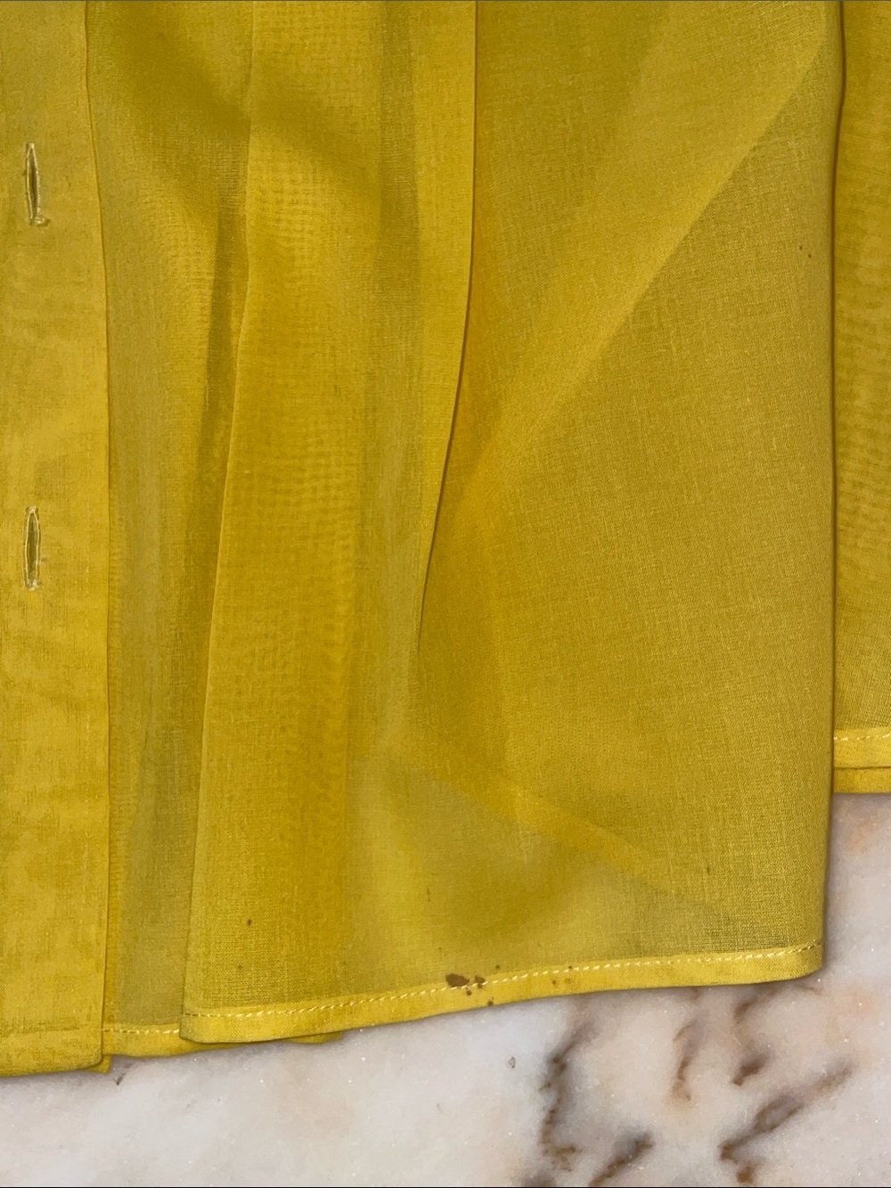 Gucci Bright Yellow Silk-Look Blouse - Picture 9 of 14